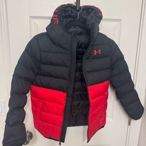 Under Armour Kids' Puffer Jacket in Black and Red